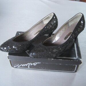 Style 7950 Sapphire Impo shoes Black sequined, 9.5B